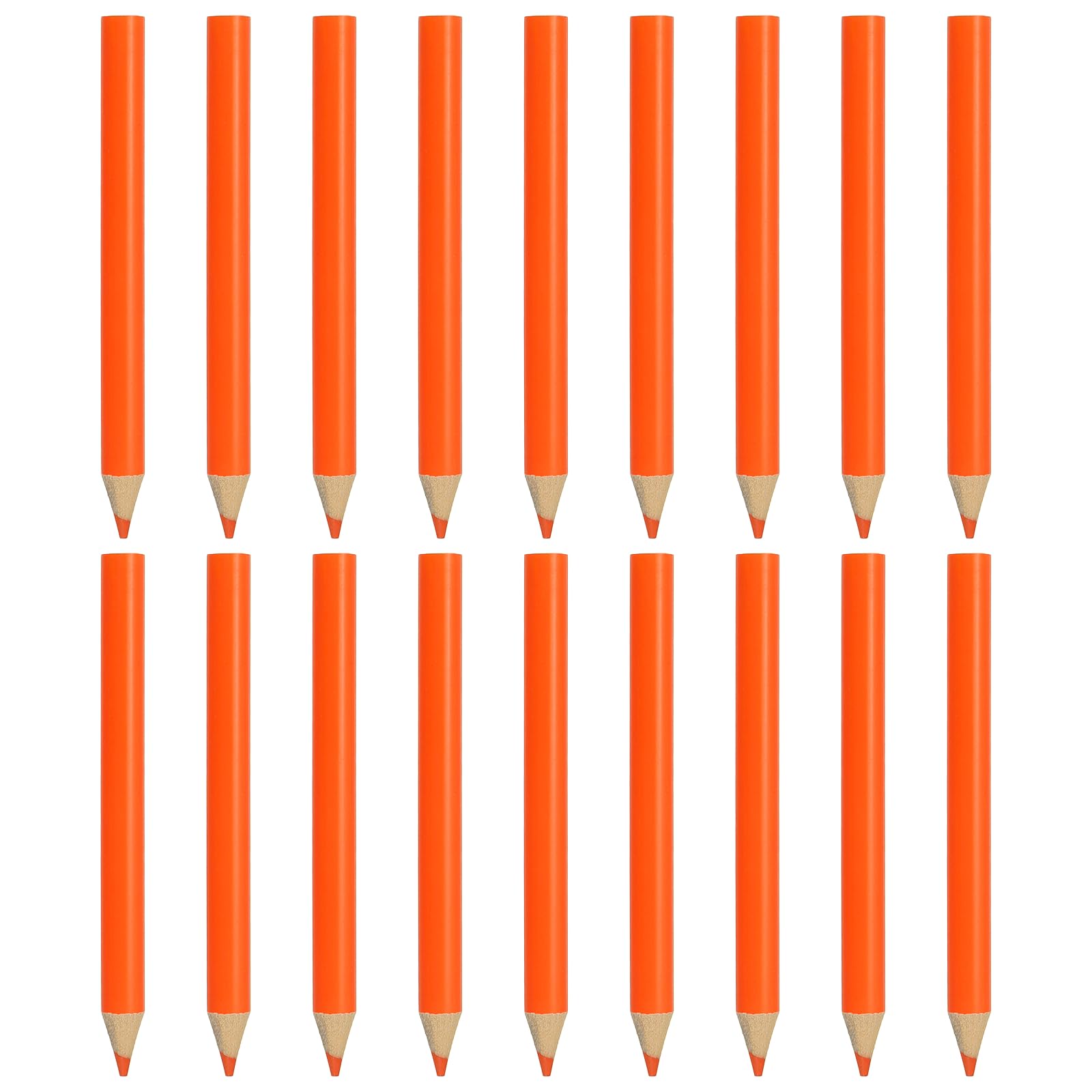 sourcing map 18 Pcs Wooden Colored Pencils, Mini Short Oil Based Colored Pencils for Artists Teachers Coloring Books Painting Sketching Drawing, Orange