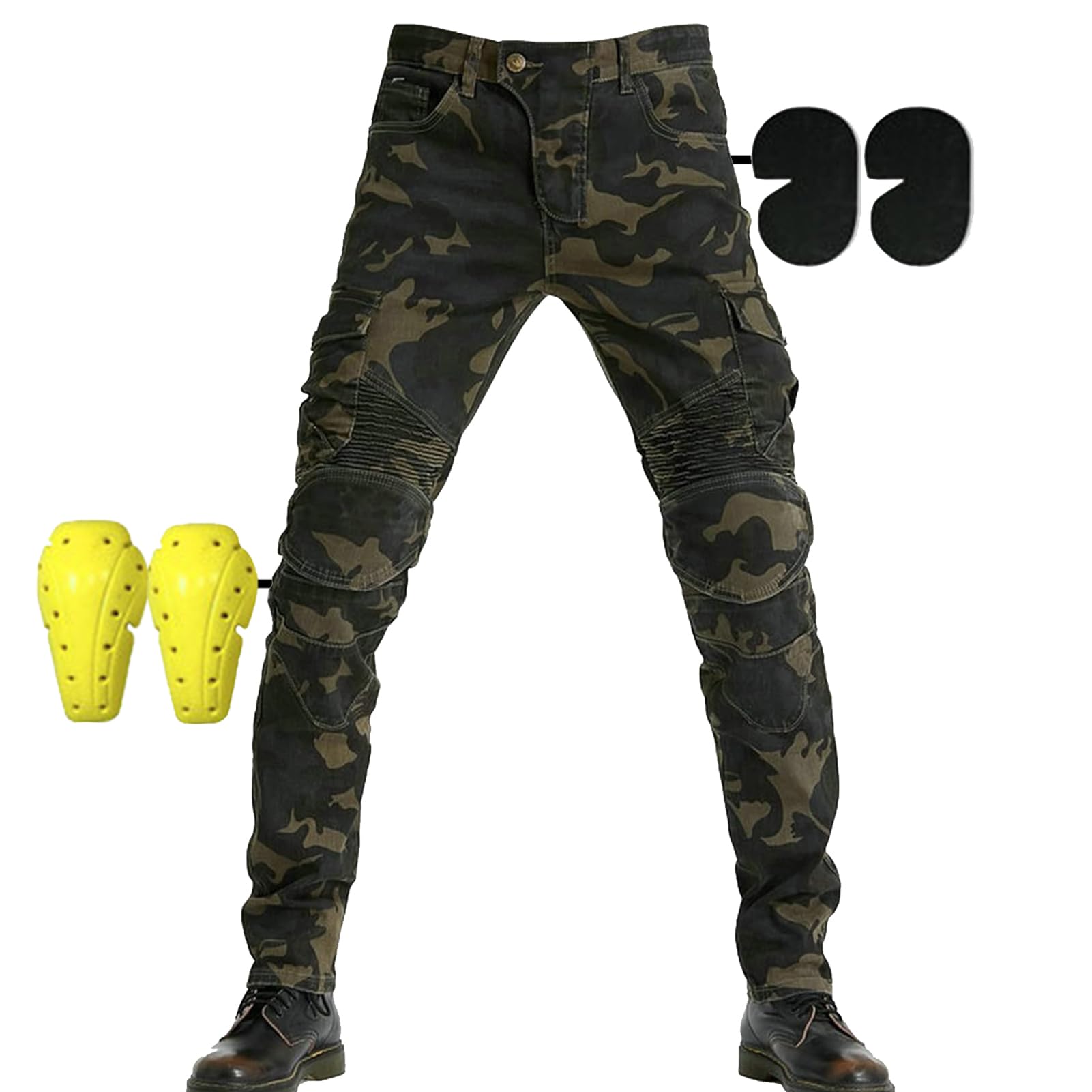 SHUOJIA Motorradjeans Für Männer Und Frauen, Motorradhosen Motorradjeans Sportliche Motorrad Hose Mit Protektoren Motorradhose (A10,L)