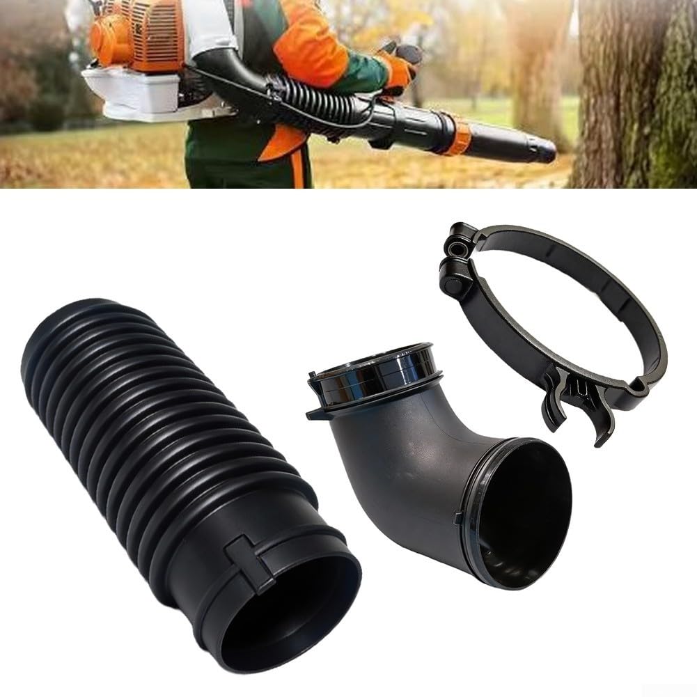 Codo de tubo soplador para la serie BR800 BR800X con manguera plisada y abrazadera de manguera diseñada para BR450 BR700 BR700X BR800 BR800X SR450 Compatibilidad de soplador (C)