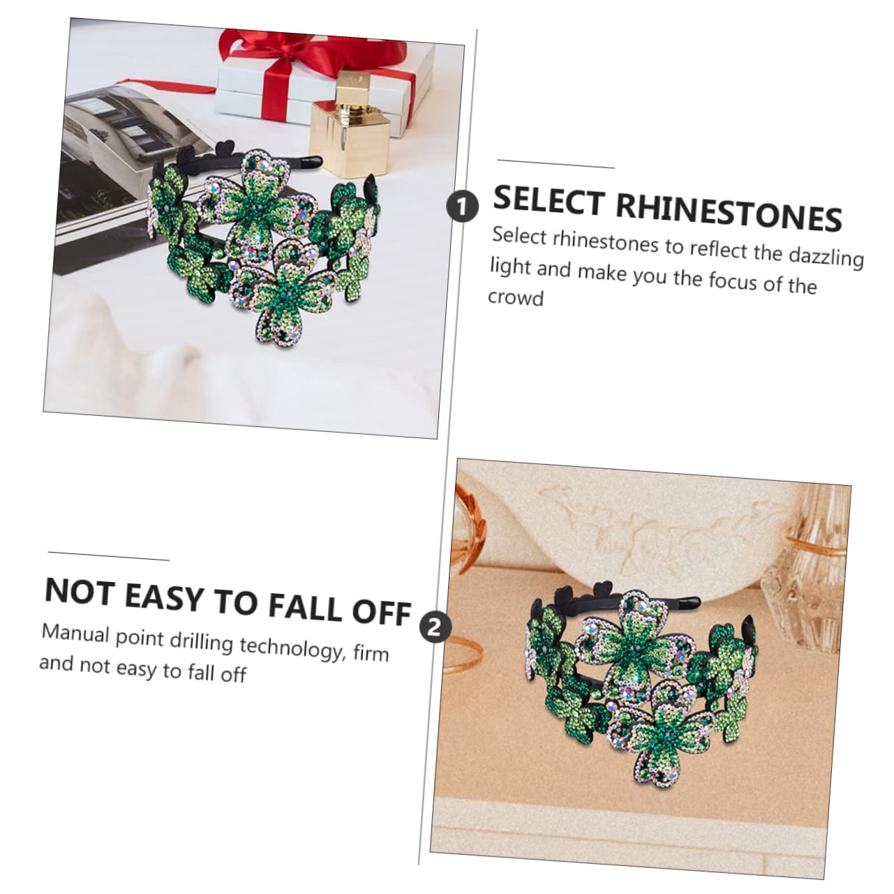 FOMIYES 2stücke Rhinestone Haarreif Für Damen Rutschfester Haarschmuck Mit Kristallen Elegantes Accessoire Für Besondere Anlässe Und Alltag Für Verschiedene Frisuren Und Jeden Look
