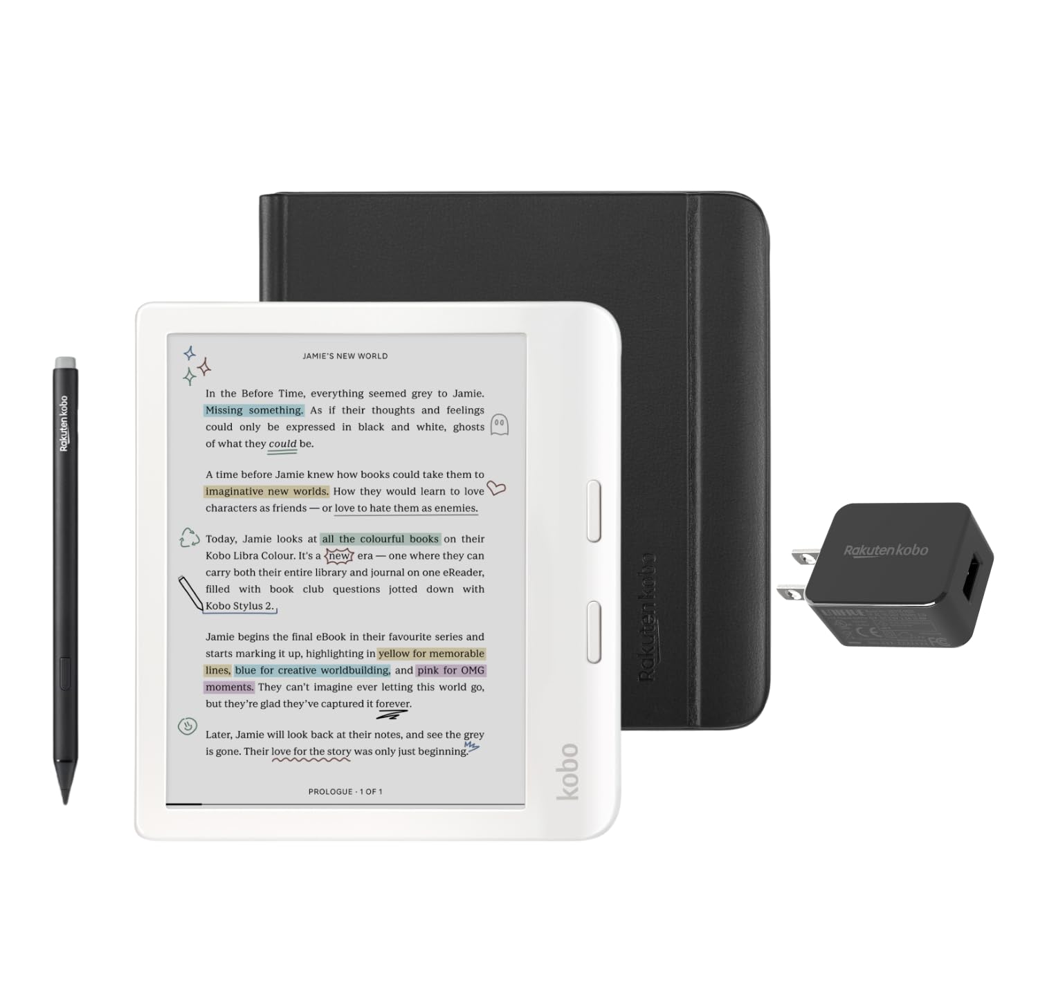 Amazon.com: Kobo Libra Colour White eReader with Case Bundle