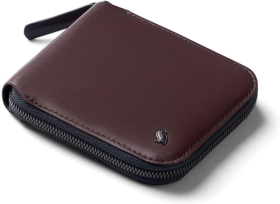 Zip Wallet (Leather Wallet, RFID Blocking, Coin Pouch), DeepPlum, One Size