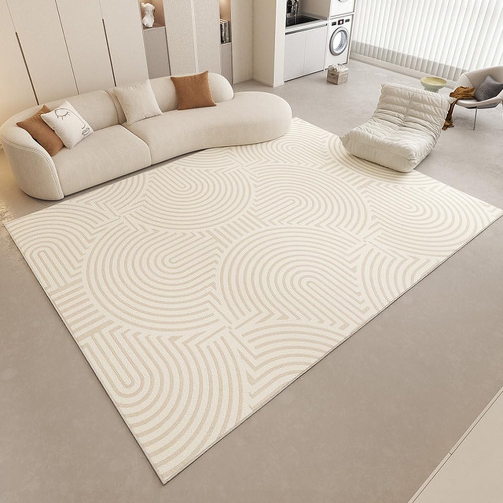 Tapis de sol en flanelle haut de gamme à rayures géométriques 120x160