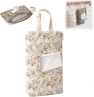 Portable Tissue Pouch‑Refillable Wet Wipes Case with Lanyard, for Home & Travel (Beige)