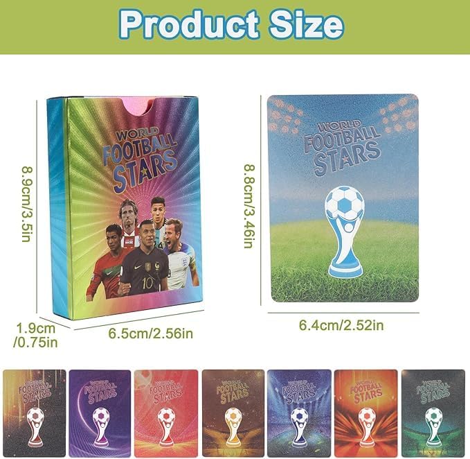 Image of SHAKTISM World Football Star Gold Cards, Soccer Trading Card, 2024 WorldCup StarCard, UEFA Champions League, Pack of 55 (World Football Star Soccer Card Multi)