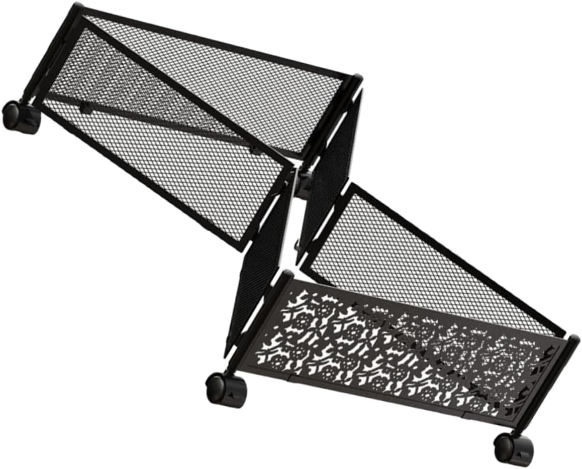 ABOOFAN under Bed Storage Rack Stainless Steel Organizer Wheels for Clothes Shoes and Blankets Stylish Mesh Design for Space-saving Storage