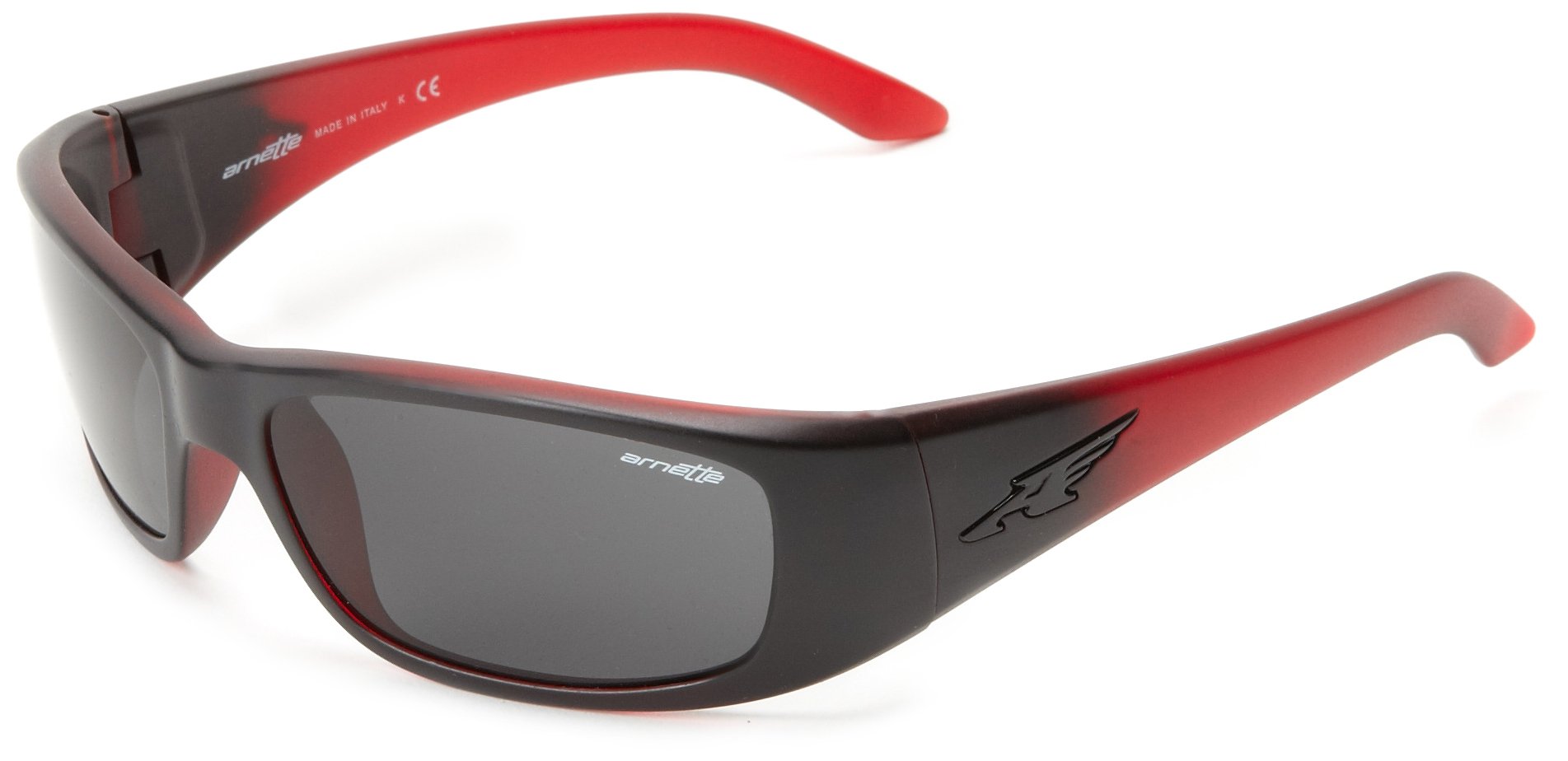 Arnette Quick Draw AN4178-02 Wrap Sunglasses,Matte Translucent Red/Matte Black/Grey Lens