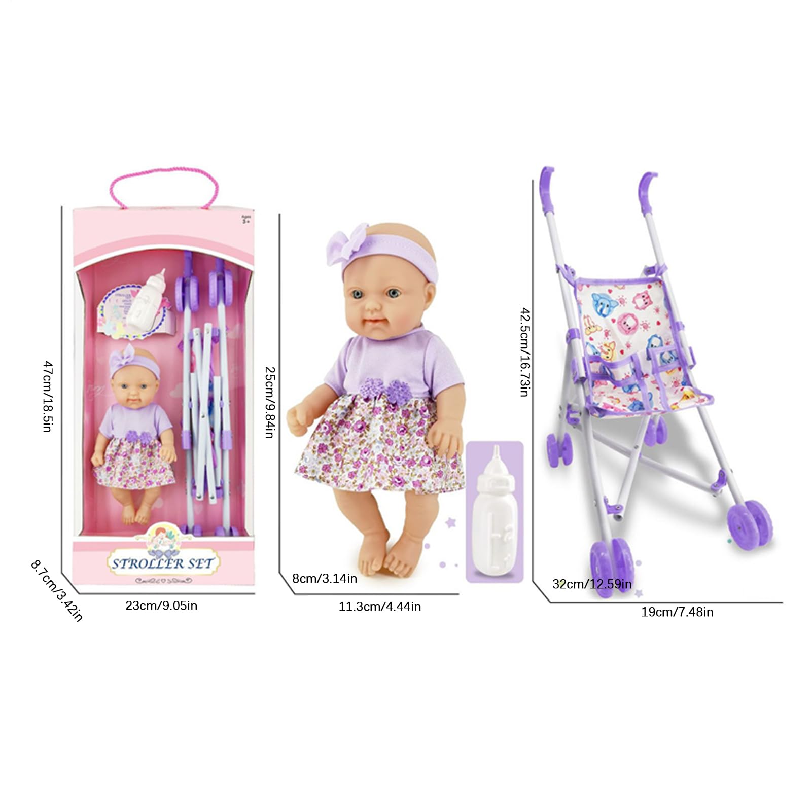 Jouet De Poussette De – Landau Portable, Jogging Pliable pour Bébé, Chariot Miniature pour Les Parents, Siège De Garde D' pour Nouveau-né | Chambre d'anniversaire pour FI