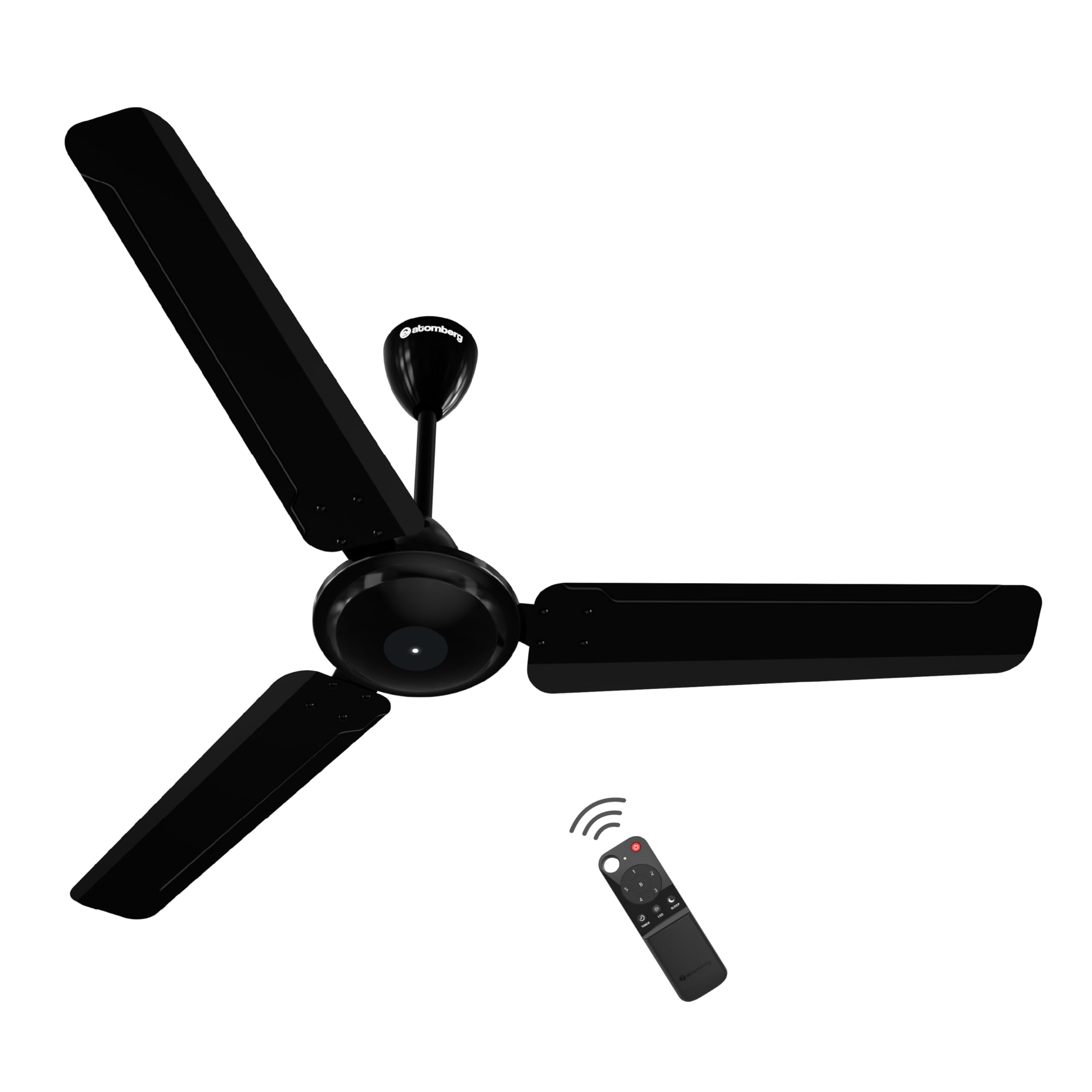 Ameza 1200mm Timeless BLDC Ceiling Fan with Remote|BEE 5 star|High Air Delivery|LED Speed Indicator|Low Noise|Timeless Design with Power Saving|2 Year Warranty|Gloss Black