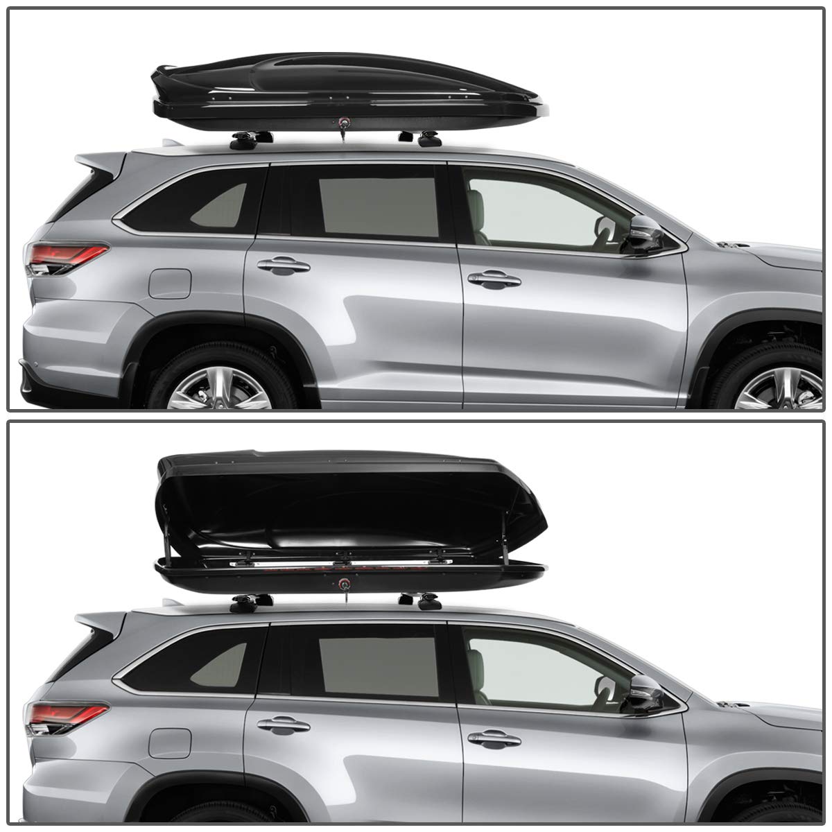 Dna Motoring Rooftop Cargo Box Carrier Adjustable Aluminum Roof