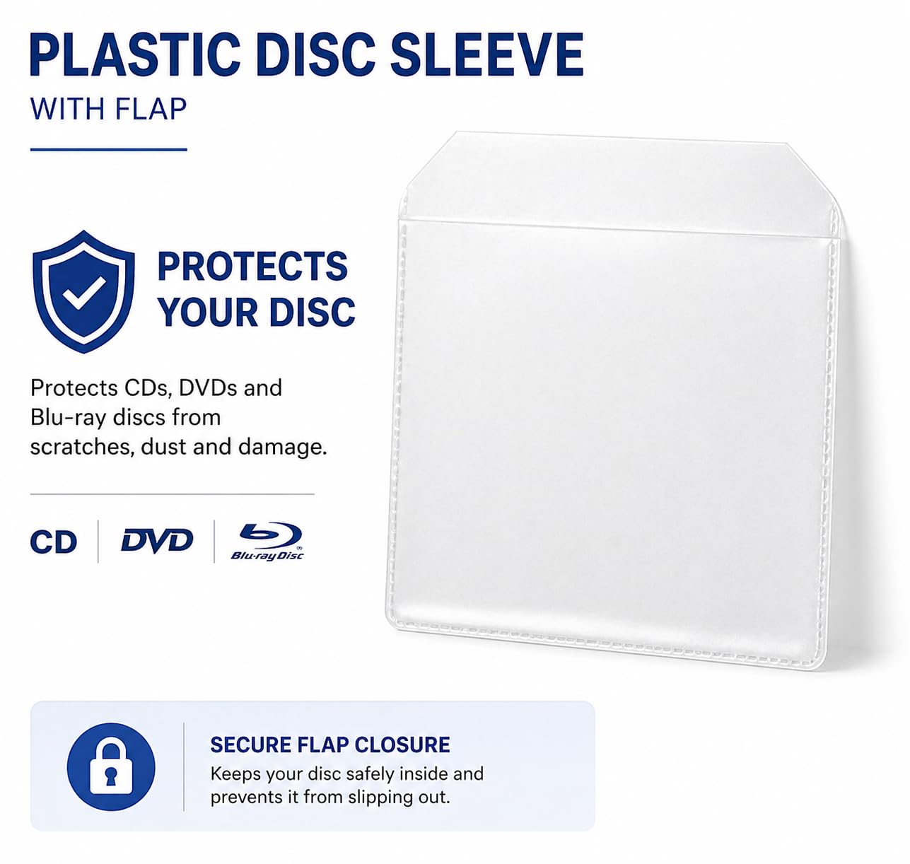 Dragon Trading®, 100 buste trasparenti in plastica per CD, DVD, custodie trasparenti da 80 micron, confezione da 100