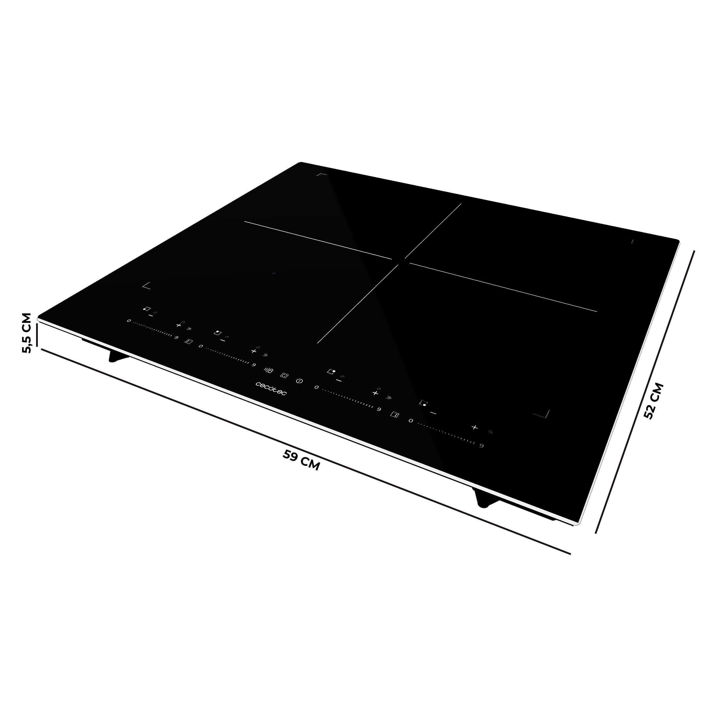 Cecotec Placa de Inducción 4 Fuegos Bolero Squad I 4700 TitanicZone ShieldGlass. 7400W Potencia Total, Touch Slider Control, 9 Niveles, TitanicZone, Zona Flex, Booster, Temporizador Individualizado — view 2