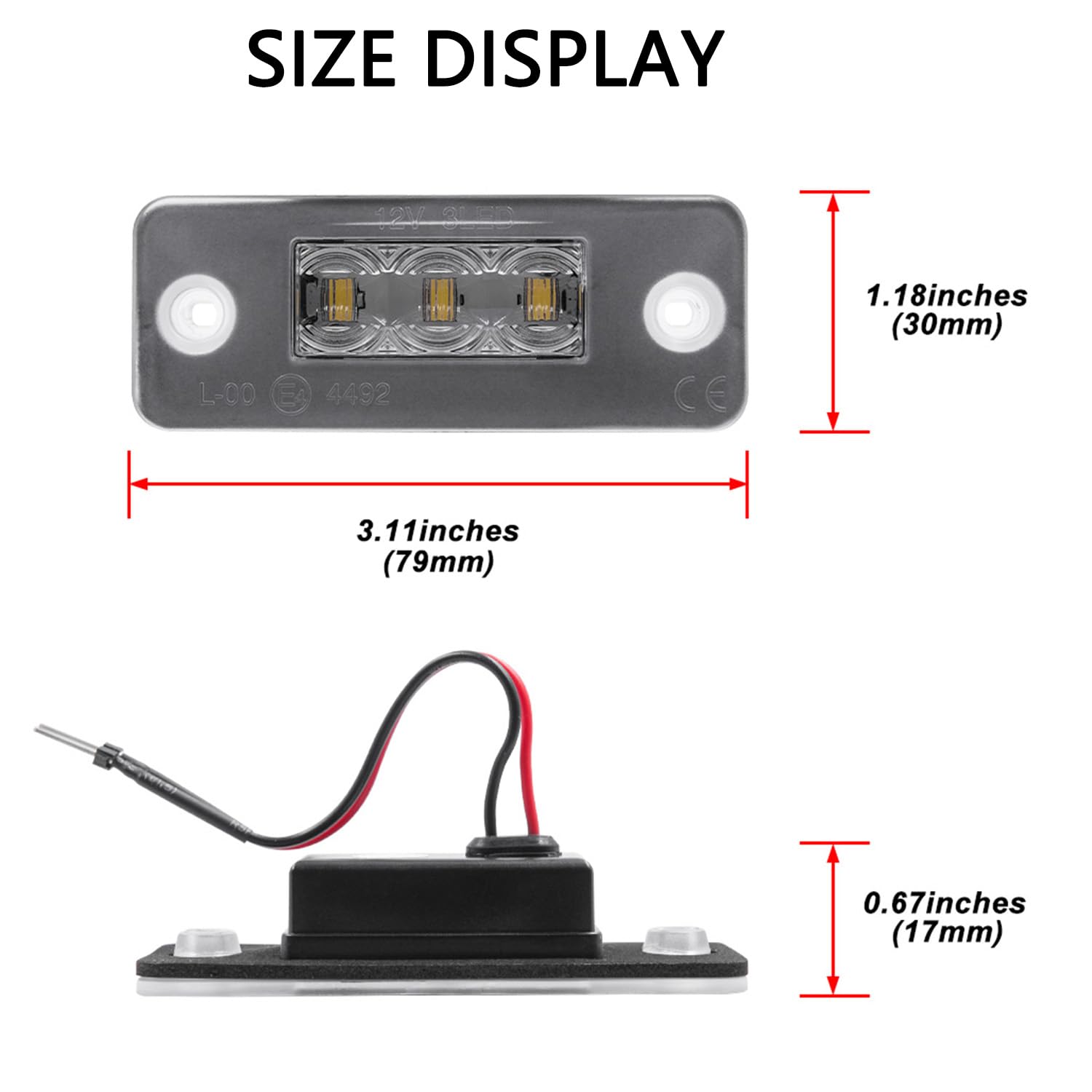 Feux de Plaque d'immatriculation à LED, 2 pièces sans Erreur, Feux de Plaque d'immatriculation compatibles avec Audi A8 D3 2002-2010 OEM# 4E0943021,4E0943022 Feu arrière