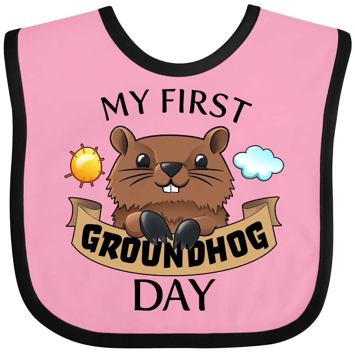 inktastic My First Groundhog Day- Cute Baby Bib
