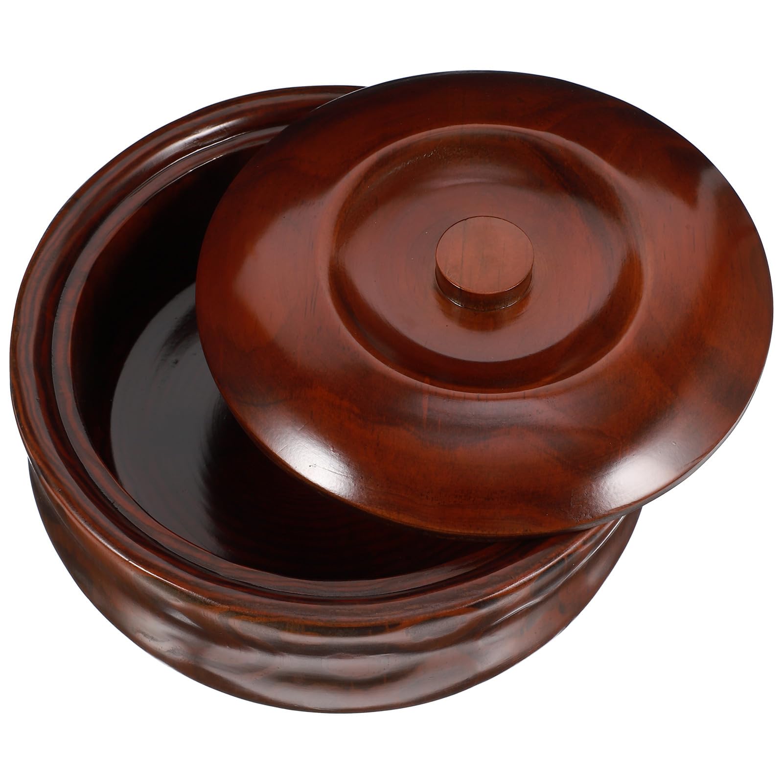 GALPADA Bol de Madera Diseño Redondo para Aperitivos y Frutas con Tapa Ligero y Fácil de Limpiar y Estilo Retro Adecuado Hogar Tienda