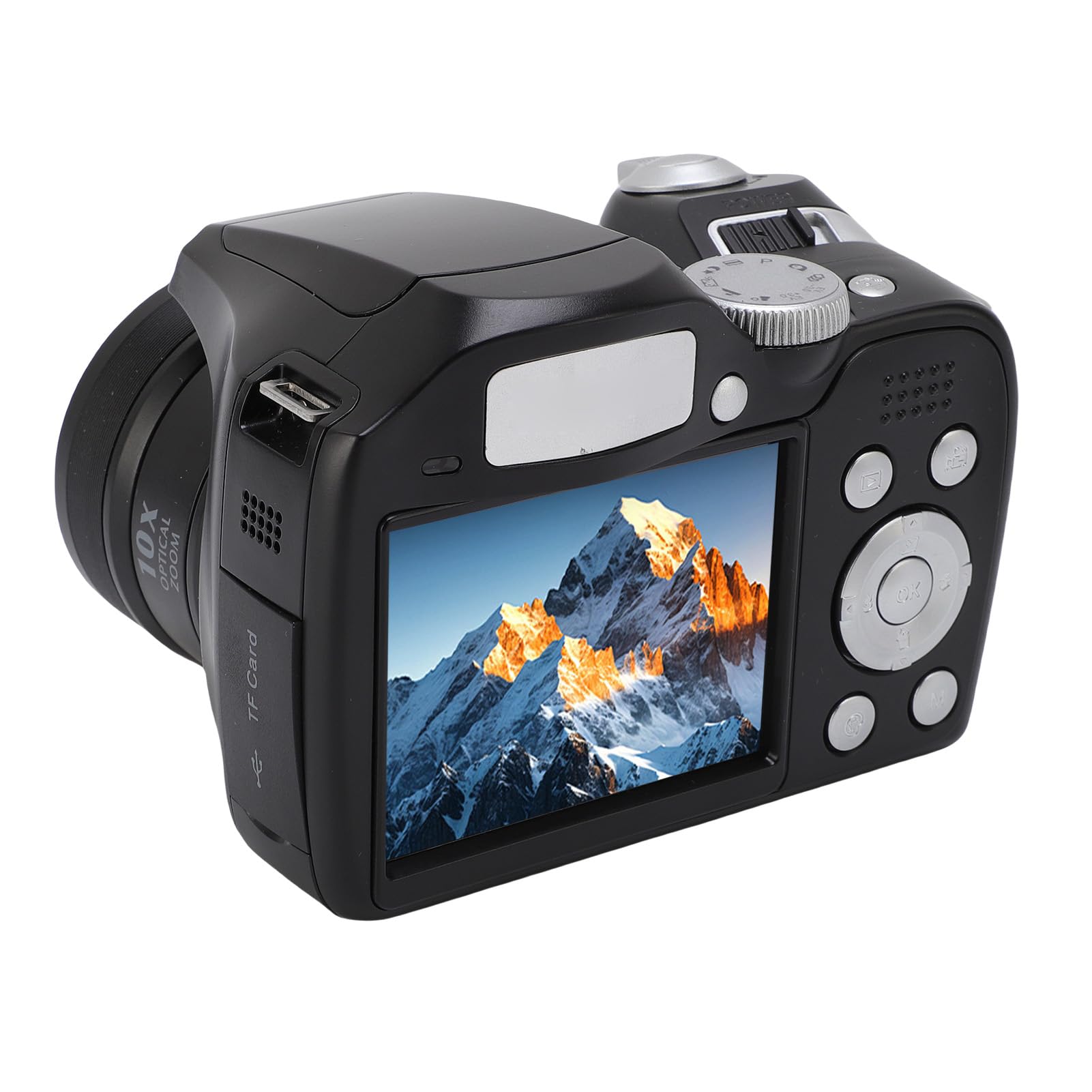 GOWENIC DSLR Camera, 4k 60mp Retro Digital Camera Video Recorder with LCD Screen and LED Flash, 12x Optical Zoom, 6X Digital Zoom, for Travel Portrait Landscape Photography (Black)-picture-30