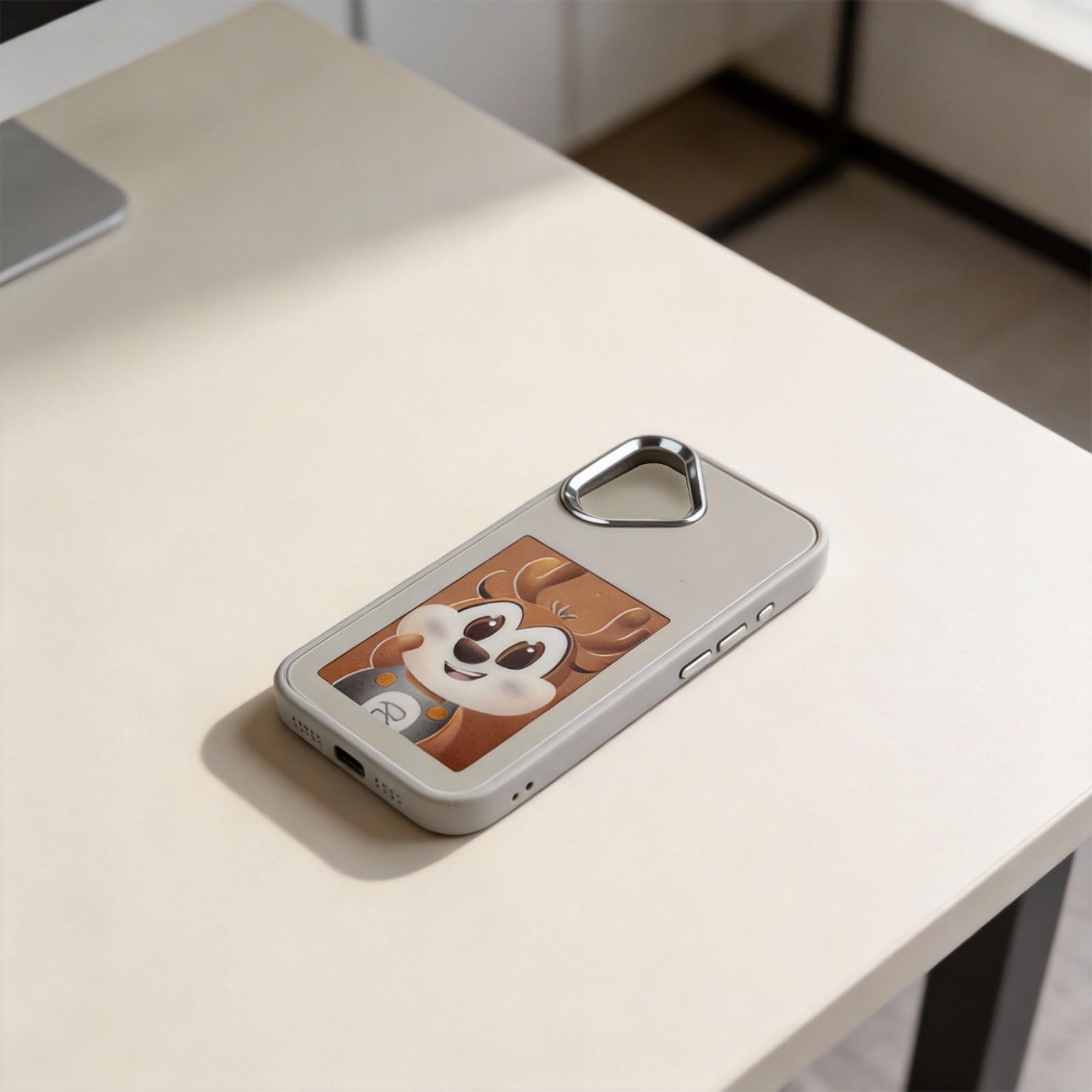 FUBESK Custodia per display wireless per iPhone 17 Pro Max con tecnologia | Guscio fotografico personalizzato fai da te, copertura in vetro TPU ibrido sottile, bianco