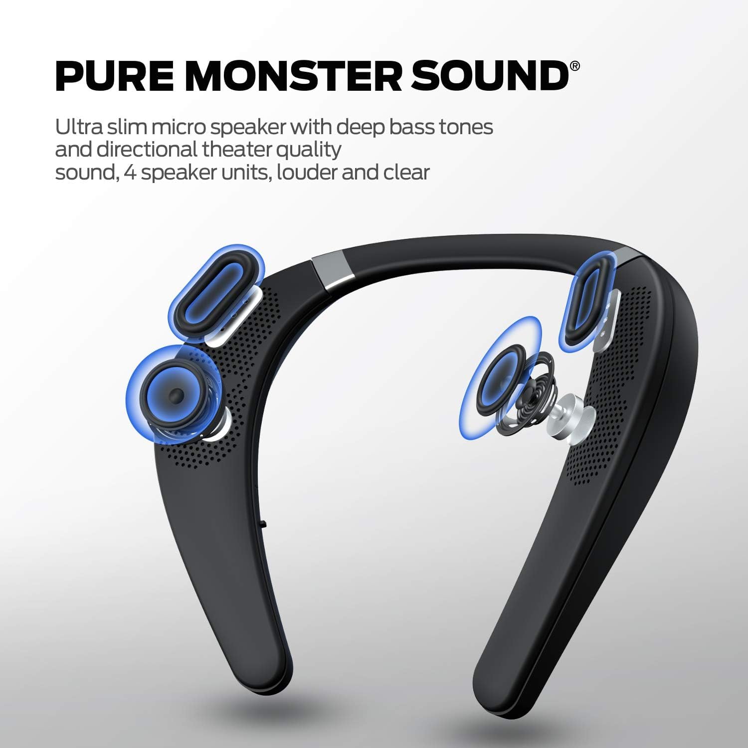 Monsterネックスピーカ Bluetoothスピーカー Amazon.com: Monster Boomerang Neckband Bluetooth Speaker, Neck