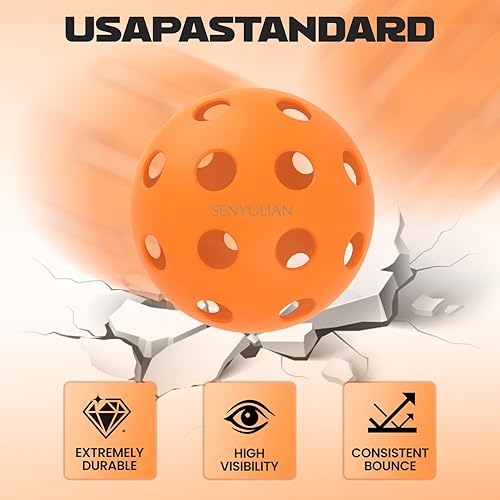 Miniatura 2 de Pelotas de pickleball para exteriores de 40 agujeros de grado profesional, probadas por jugadores con diseño resistente al viento, diseñadas para