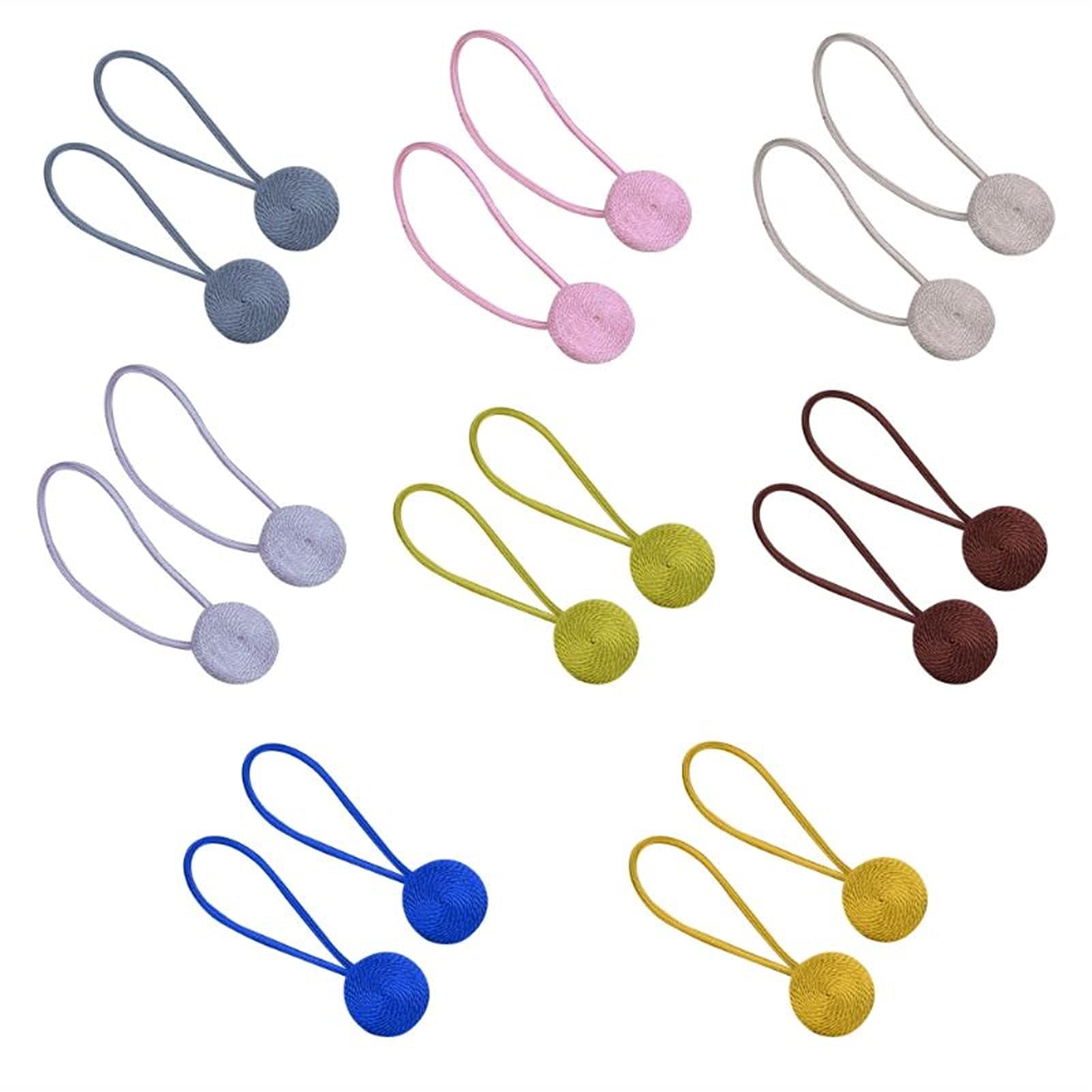 Embrasses de rideaux magnétiques, 2 pièces, boucle chaîne sphérique tressée, sangle fenêtre, pince retenue draperie, supports corde(C)