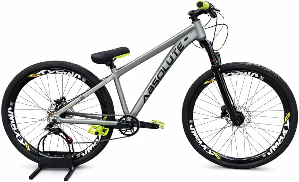 Absolute Nero 5 Bicicleta Manobras Grau Pneu Balão Flame Aro 26 Tamanho 15 Monomarcha Luvas e Pedais Coloridos