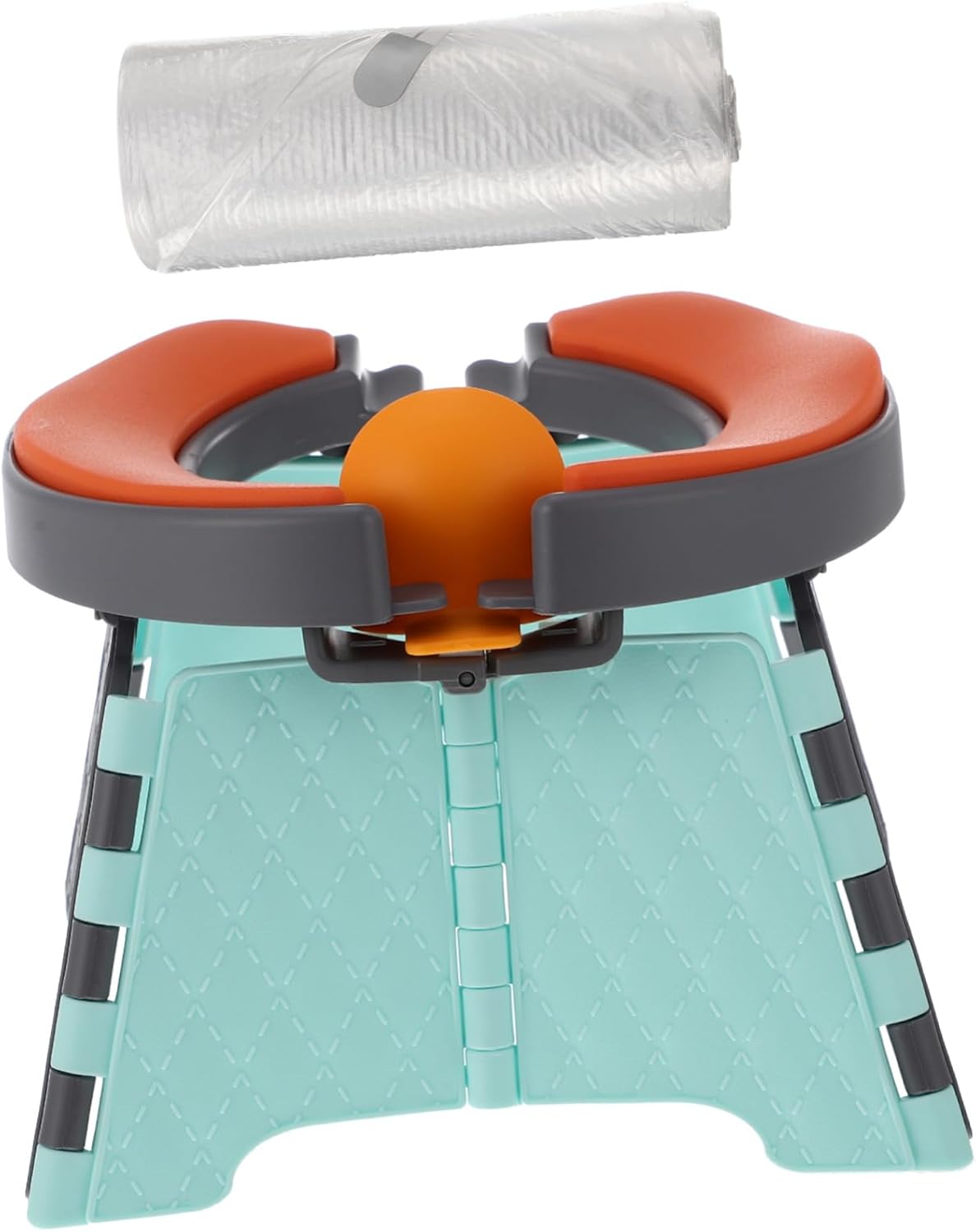 Generic Foldable Travel Potty Seat Portable Toilet with Silicone Plastic Includes Cleaning Bags for Outdoor Use Compact Closestool for Home and Car