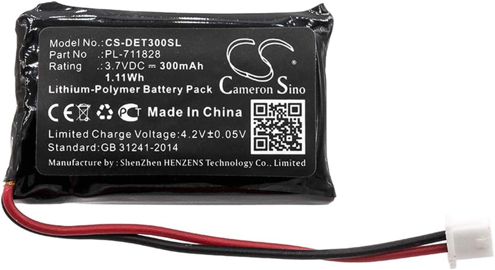 TECHTEK Battery 300mAh compatible with [Educator] 300TSTransmitter, ET-300-LReceiver, ET-300Receiver, ET-300Transmitter, ET-302-LReceiver, ET-302Receiver, ET-400Receiver, ET-402Receiver, EZ-900Receiv