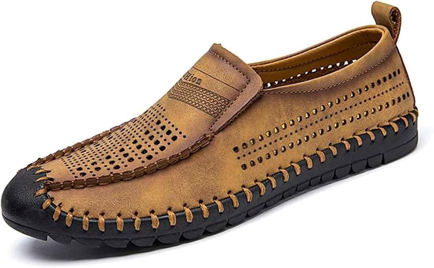 Men's Casual Breathable Mesh Shoes Soft Sole Walking Driving Office Formal Dress Shoes