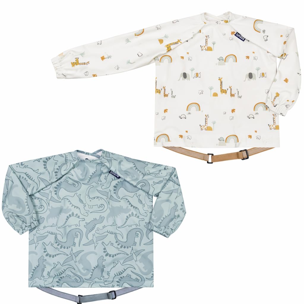 BIBaDO - Bavoirs à manches longues pour bébé - Bébés et tout-petits de 6 à 36 mois - Bavoir de sevrage LED pour bébé - Facile à nettoyer, doux et imperméable