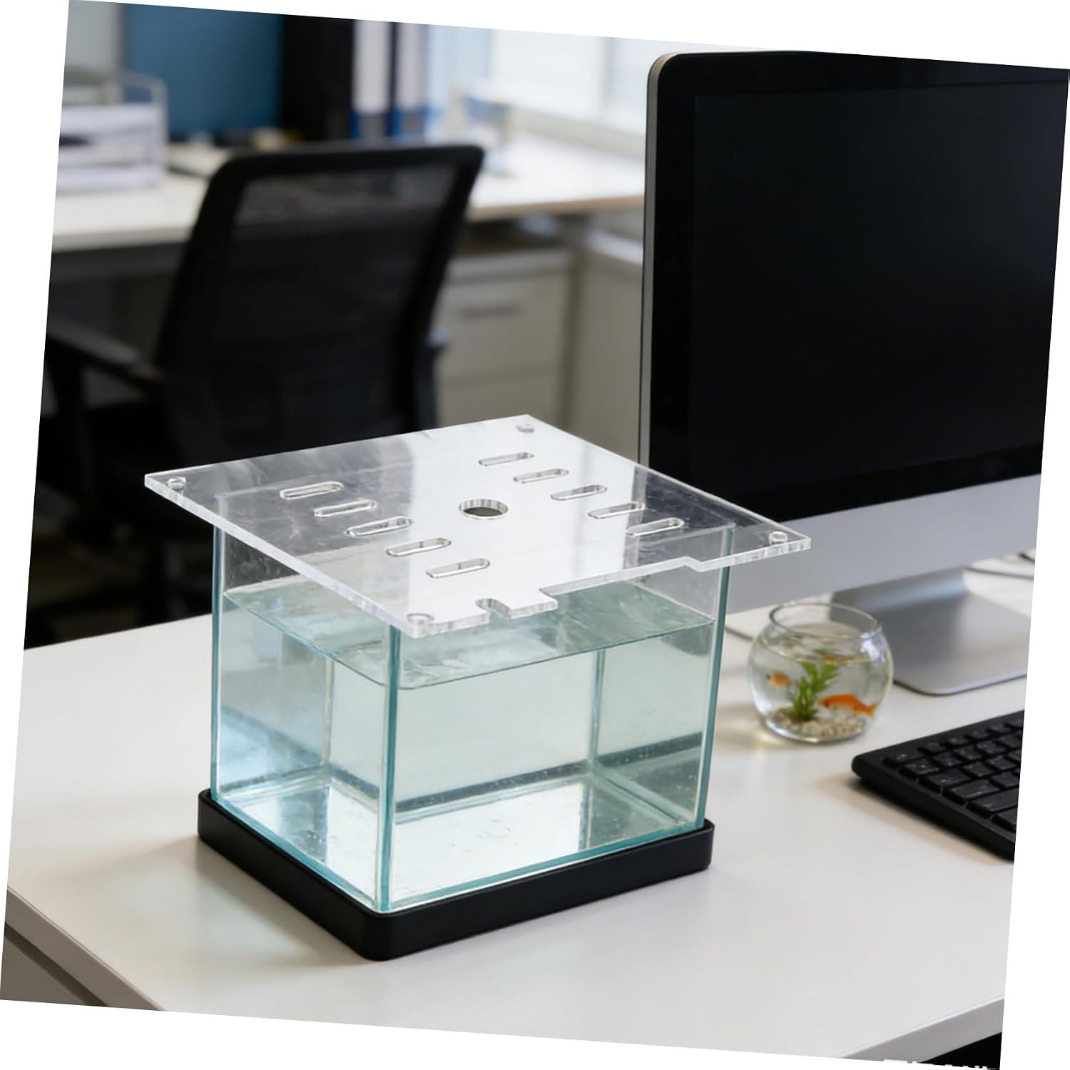 Acrylic Fish Tank Lid with Easy Access Top Panel Square | Universal Fit, Lightweight Build, Clear View, for Aquatic Pets and Shrimp, Aquarium Hood Top Cover Grid Panel