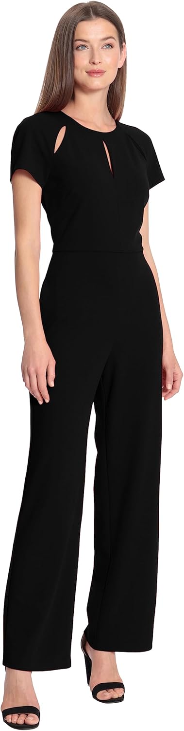 Maggy London womens Keyhole Neck Detail Dressy Jumpsuit Party Event Occasion Desk to Dinner Guest of - Image 2