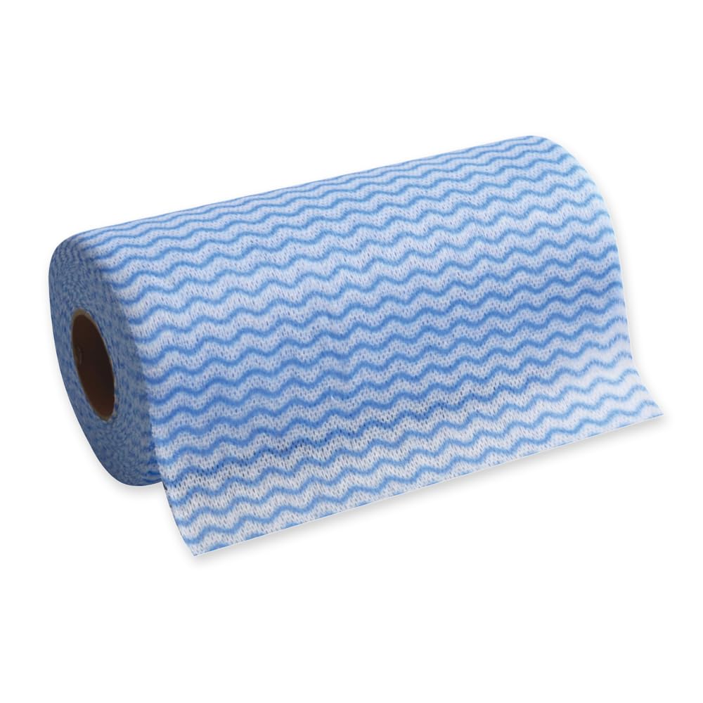 12 Stück Hygoclean Spültücher | Viskose/Polyester, Rolle, blau-weiß, L: 20cm, B: 40cm, Abrisse: 50, Karton, Einweg Putztücher, Spültücher, Reinigungstücher