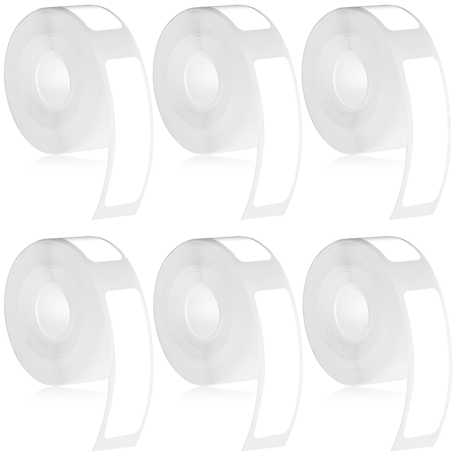 Tyqour 960 PCS D30 Label Tape, 12x40mm White Thermal Printer Labels Paper for Phomemo D30 Labels 0.47"X 1.57" Waterproof Adhesive Print Master Label Maker Tape Refill, 6 Rolls Thermal Sticker Paper