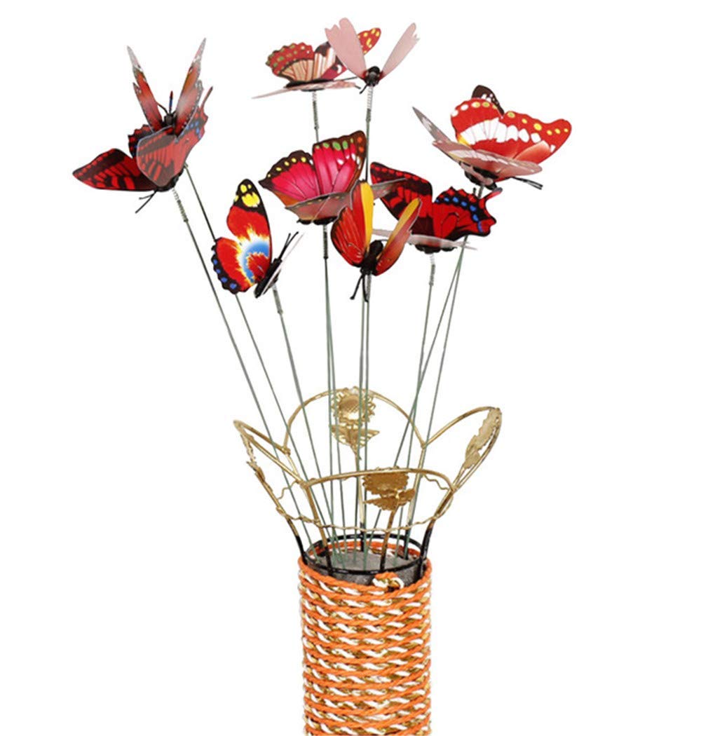 Papillon sur tige rouge pour animer vos jardinières de balcon et massifs fleuris extérieurs
