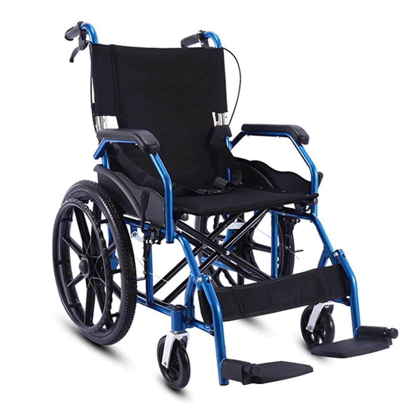 Silla de Ruedas de Transporte Silla de Ruedas Plegable Portátil Silla de Ruedas Manual Ligera para Adultos Silla de Ruedas de Viaje/a