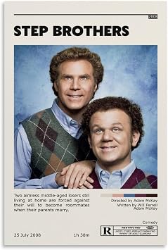 Movie Poster Step Brothers Poster Decorative Painting Canvas Wall Art Living Room Posters Bedroom Painting 08x12inch20x30cm