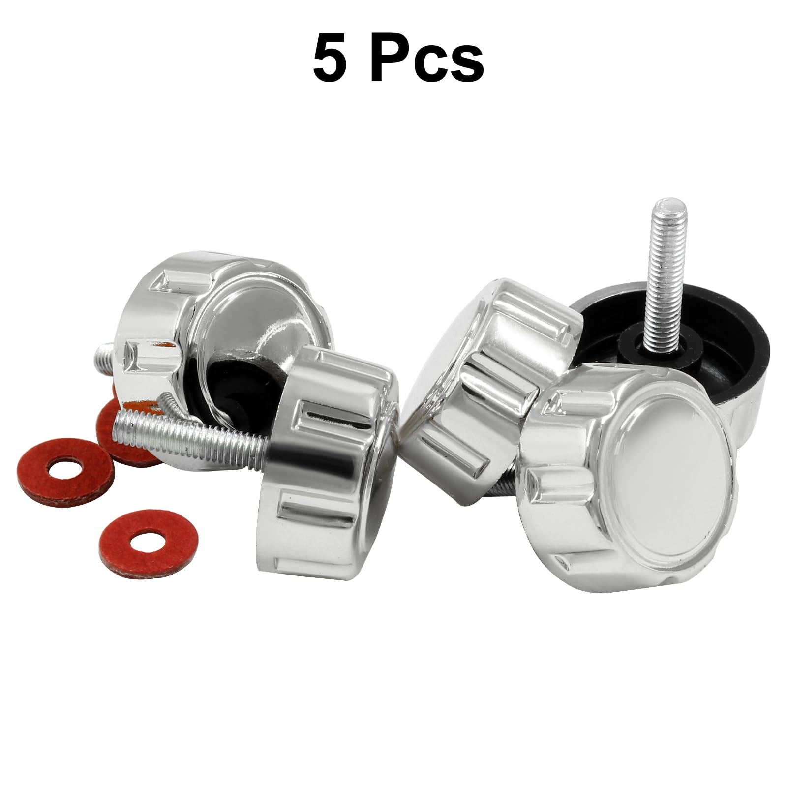 Zorveiio 5Pcs Fishing Reel Handle Screw Caps,Silver Fishing Reel Handle Nut, Fishing Spining Reel Knob Screw for Handle Grip