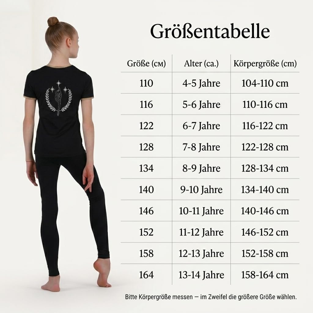 Mädchen Sport T-Shirt – Atmungsaktives Funktionsshirt für Turnen, Ballett, Gymnastik, Tanzen & Laufen – Elastisches Fitness-Oberteil