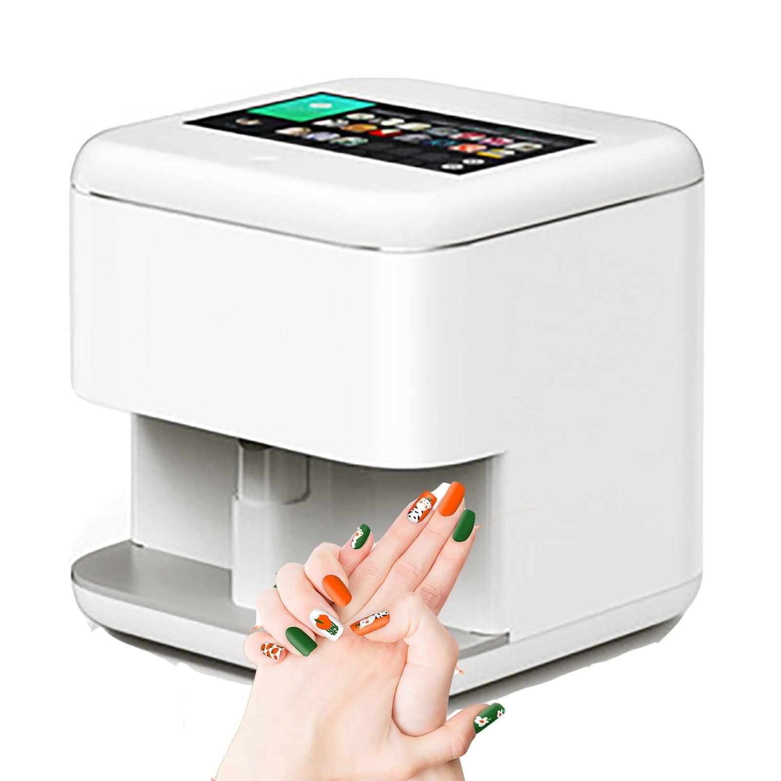 Nail Art Printer, Digital Nail Painting Machine with 3D Touch Screen, WiFi/DIY Support, AI Nail Face Recognition, 7-inch HD Smart Automatic Printer