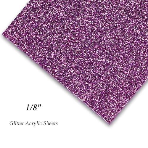 Image of Acrylic Sheets Both-Side Glitter Acrylic Sheets 1 /8 Thick for Laser Cutting Engraving Plexiglass Sheets for Art Design Crafting DIY Home Decore Festival Ornaments (2, Pink, 12x12inch)