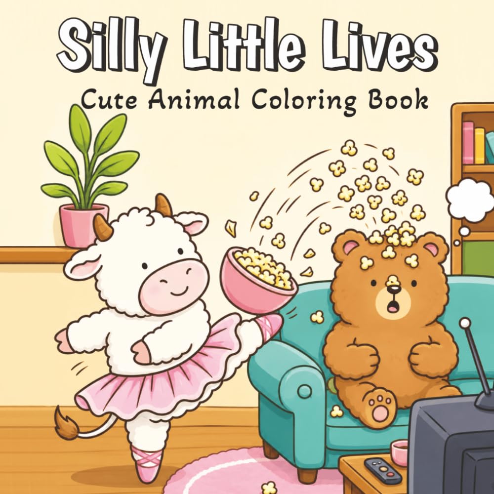 Silly Little Lives: Cute Animal Scenes for Relaxation, Stress Relief & Cozy Coloring Fun