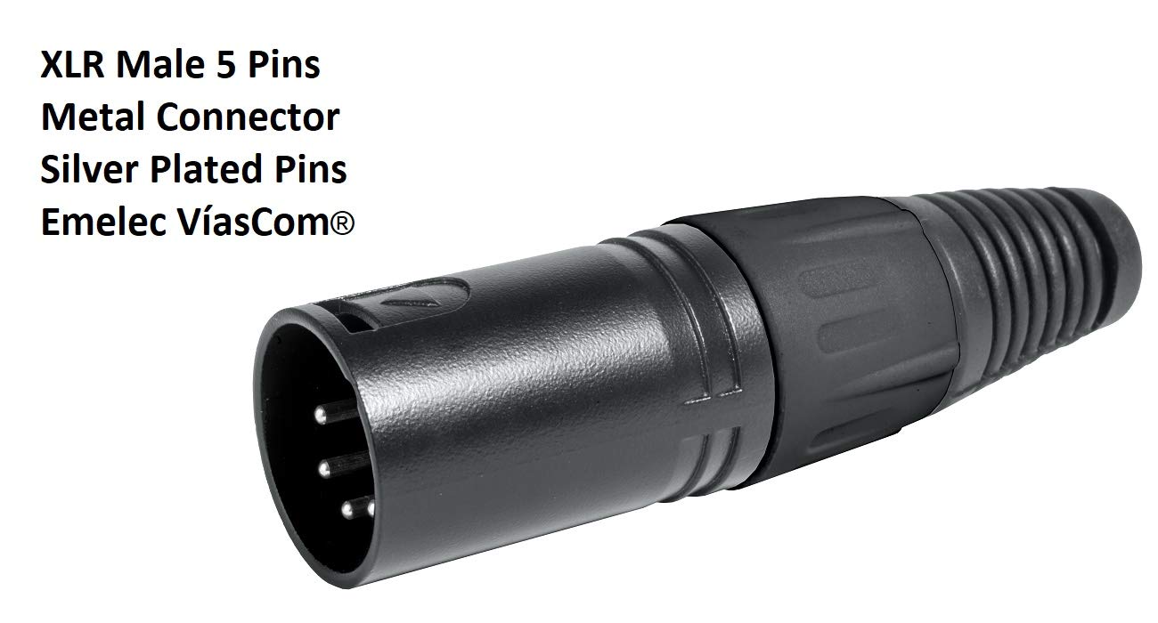 Emelec ViasCom R-DMX5-2110/050 – 50 m Cavo bilanciato digitale DMX 110 Ω OFC 2 x 0,22 mm2 montato su portacavi con XLR 5 pin – colore blu notte – PVC molto flessibile