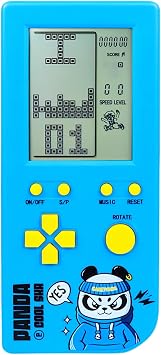 وحدة تحكم ألعاب Panda Cartoon Retro Cube 26 لعبة من الطوب 2574 مستوى سرعة/صعوبة قابلة للتعديل للأطفال/الكبار Gandheld Electronic Game Block/Racing/Tank Battle Puzzle Toys SBlue