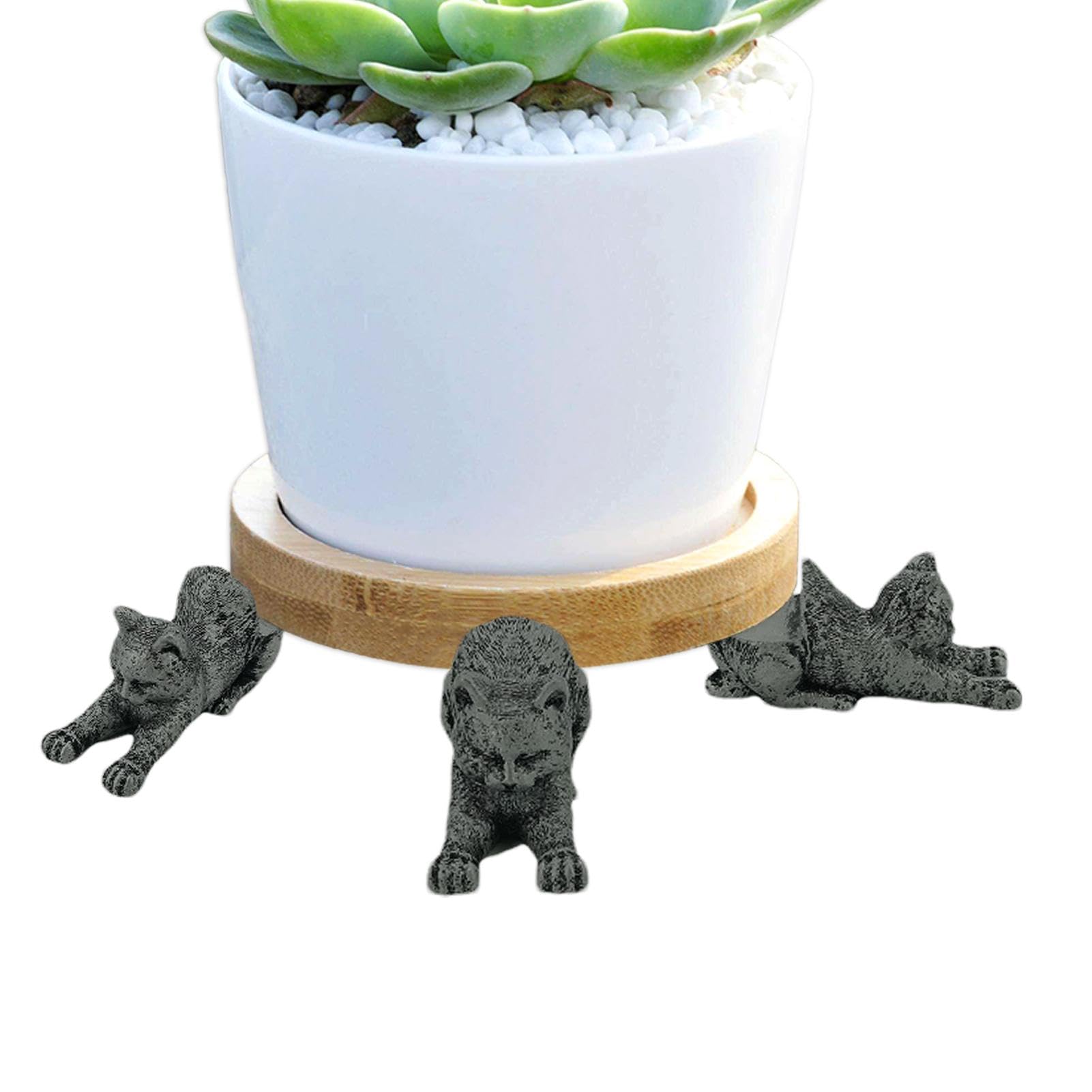 Zuasdvnk Animal Plant Pot Feet, Squirrel Flower Pot Risers, Cute Cat Mice Squirrel Pot Feet, Animal Pot Feet for Planter Pots, Animal Statues Plant Stand — image 1