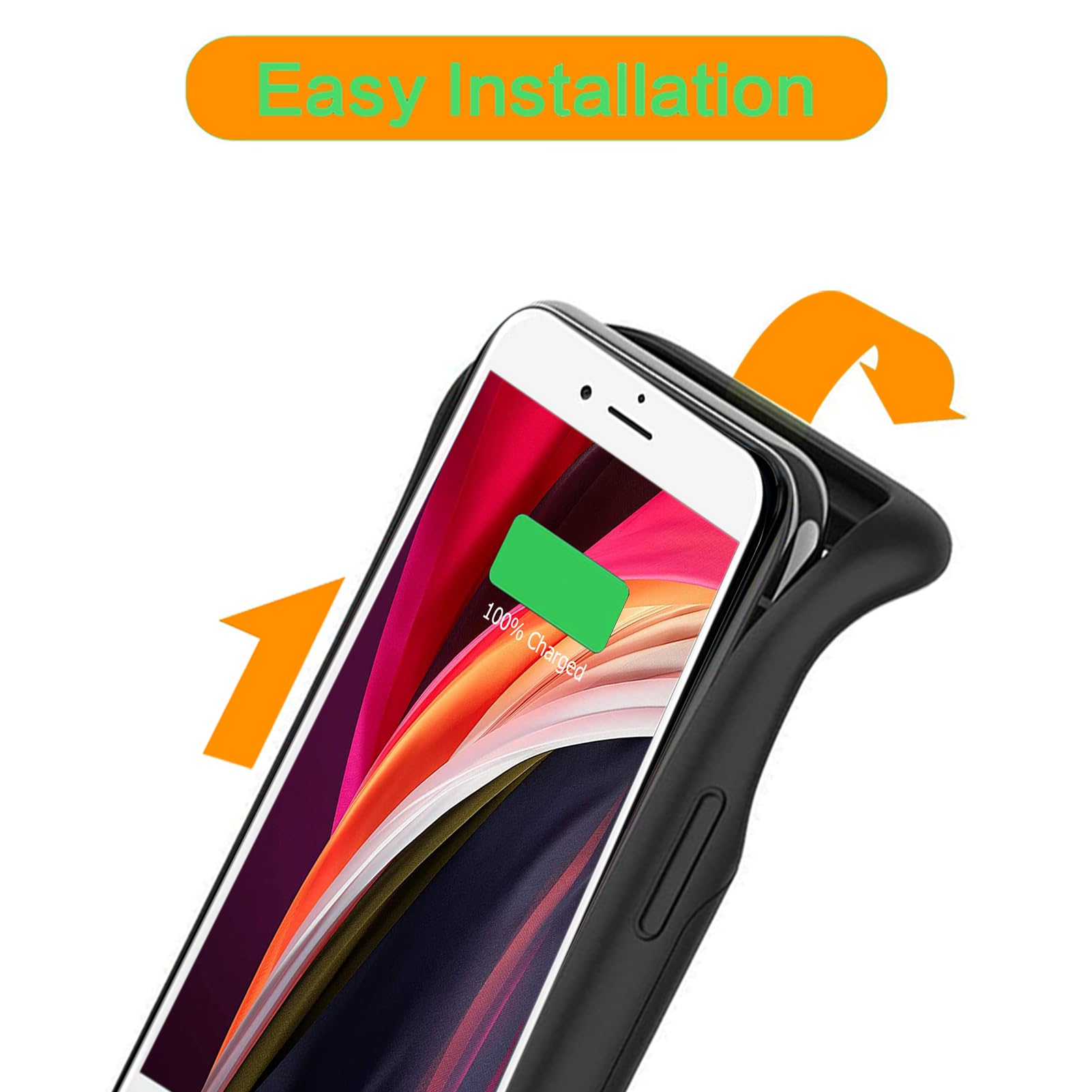 Custodia con batteria per iPhone 6/6s/7/8/SE 2/SE 3, 10000 mAh, custodia protettiva portatile ad alta capacità, compatibile con iPhone 6/6s/7/8/SE 2/SE 3 (4 pollici), custodia caricabatterie estesa