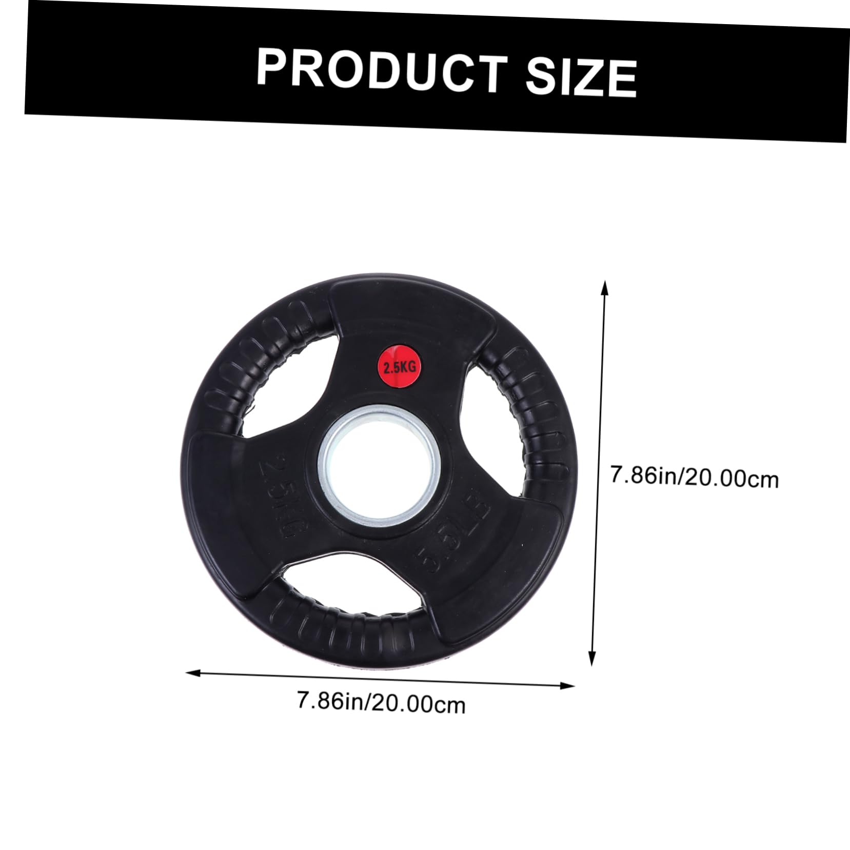 Disco de Pesas Barra Negro 2,5kg Hierro Goma Tres Orificios