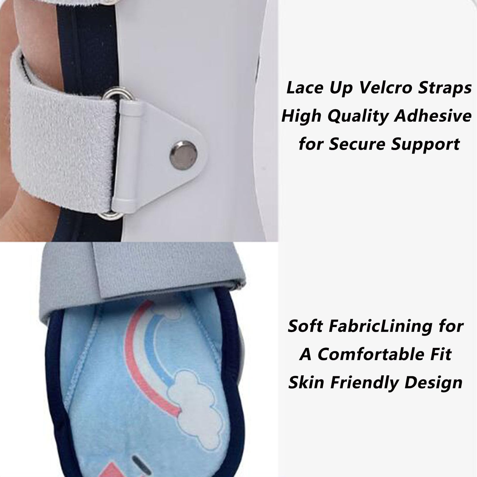 SFKLYU Férula de Pie Caído AFO para Niños, Órtesis Pediátrica de Tobillo y Pie, Férula Nocturna para Niños, Soporte de Tobillo y Pie para Caminar y Dormir,Left,S
