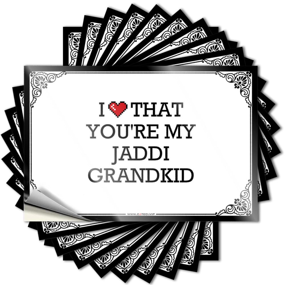 Good Tattoo Aesthetic Decals, Personalized Cute Pattern Design for Dart Notebook | Garage Removable Vinyl I Love that You're My Jaddi Grandkid(12X18CM)