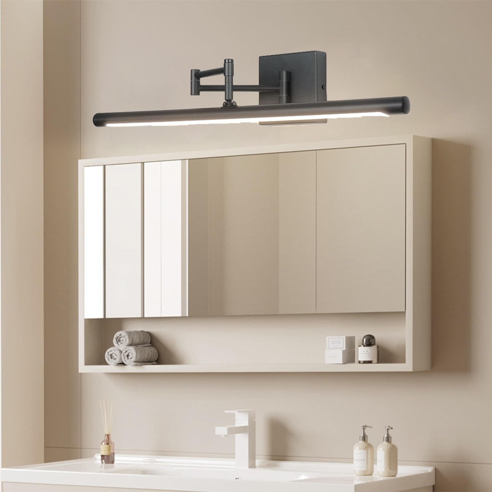 Lustro łazienkowe LED, kinkiet, składane, obrotowe lampy, chowane, regulowane kinkiety, nowoczesne, wodoodporne kinkiety do wnętrz, oświetlenie do salonu