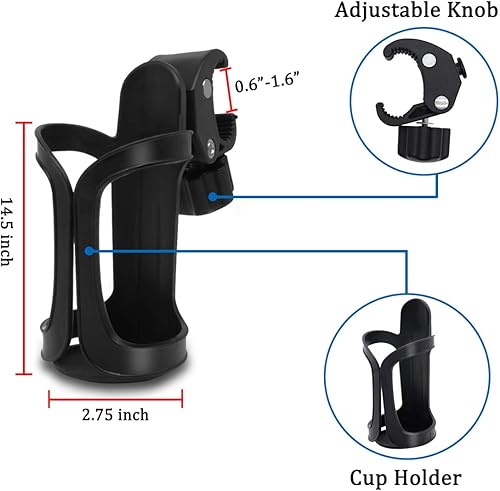 Miniatura 2 de Boaton Portavasos para riel de barco marino, sin perforación, soporte para bebida para cubierta superior o poste de Bimini, accesorios para barco